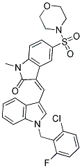 (Z)-3-((1-(2-CHLORO-6-FLUOROBENZYL)-1H-INDOL-3-YL)METHYLENE)-1-METHYL-5-(MORPHOLINOSULFONYL)INDOLIN-2-ONE Struktur