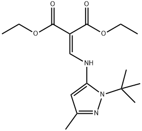 DIETHYL 2-(([1-(TERT-BUTYL)-3-METHYL-1H-PYRAZOL-5-YL]AMINO)METHYLENE)MALONATE Struktur