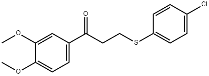 3-[(4-CHLOROPHENYL)SULFANYL]-1-(3,4-DIMETHOXYPHENYL)-1-PROPANONE Struktur