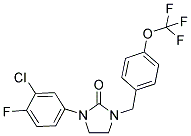 1-(3-CHLORO-4-FLUOROPHENYL)-3-[4-(TRIFLUOROMETHOXY)BENZYL]IMIDAZOLIDIN-2-ONE Struktur