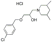 1-[(4-CHLOROBENZYL)OXY]-3-(3,5-DIMETHYLPIPERIDIN-1-YL)PROPAN-2-OL HYDROCHLORIDE Struktur