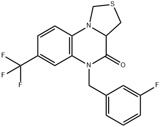 5-(3-FLUOROBENZYL)-7-(TRIFLUOROMETHYL)-3,3A-DIHYDRO[1,3]THIAZOLO[3,4-A]QUINOXALIN-4(5H)-ONE Struktur