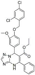 ETHYL 7-(4-(2,4-DICHLOROBENZYLOXY)-3-METHOXYPHENYL)-5-PHENYL-4,7-DIHYDRO-[1,2,4]TRIAZOLO[1,5-A]PYRIMIDINE-6-CARBOXYLATE Struktur