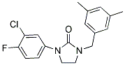 1-(3-CHLORO-4-FLUOROPHENYL)-3-(3,5-DIMETHYLBENZYL)IMIDAZOLIDIN-2-ONE Struktur