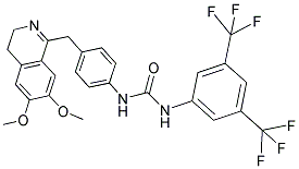 1-(4-((6,7-DIMETHOXY(3,4-DIHYDROISOQUINOLYL))METHYL)PHENYL)-3-(3,5-BIS(TRIFLUOROMETHYL)PHENYL)UREA Struktur