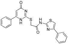 2-[(4-OXO-6-PHENYL-1,4-DIHYDROPYRIMIDIN-2-YL)THIO]-N-(4-PHENYL-1,3-THIAZOL-2-YL)ACETAMIDE Struktur