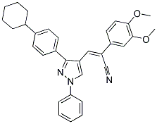 (Z)-3-[3-(4-CYCLOHEXYLPHENYL)-1-PHENYL-1H-PYRAZOL-4-YL]-2-(3,4-DIMETHOXYPHENYL)-2-PROPENENITRILE Struktur