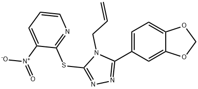 2-([4-ALLYL-5-(1,3-BENZODIOXOL-5-YL)-4H-1,2,4-TRIAZOL-3-YL]SULFANYL)-3-NITROPYRIDINE Struktur