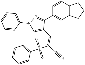 3-[3-(2,3-DIHYDRO-1H-INDEN-5-YL)-1-PHENYL-1H-PYRAZOL-4-YL]-2-(PHENYLSULFONYL)ACRYLONITRILE Struktur