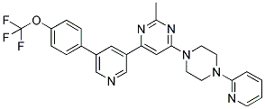 2-METHYL-4-(4-PYRIDIN-2-YL-PIPERAZIN-1-YL)-6-[5-(4-TRIFLUOROMETHOXY-PHENYL)-PYRIDIN-3-YL]-PYRIMIDINE Struktur