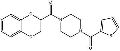 2,3-DIHYDRO-1,4-BENZODIOXIN-2-YL[4-(2-THIENYLCARBONYL)PIPERAZINO]METHANONE Struktur