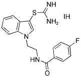 1-(2-[(4-FLUOROBENZOYL)AMINO]ETHYL)-1H-INDOL-3-YL IMIDOTHIOCARBAMATE HYDROIODIDE Struktur