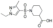 1-(1-ETHYL-3-METHYL-1 H-PYRAZOLE-4-SULFONYL)-PIPERIDINE-3-CARBOXYLIC ACID Struktur