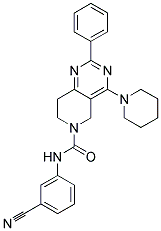 2-PHENYL-4-PIPERIDIN-1-YL-7,8-DIHYDRO-5H-PYRIDO[4,3-D]PYRIMIDINE-6-CARBOXYLIC ACID (3-CYANO-PHENYL)-AMIDE Struktur