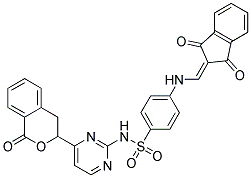 4-((1,3-DIOXO-1H-INDEN-2(3H)-YLIDENE)METHYLAMINO)-N-(4-(1-OXOISOCHROMAN-3-YL)PYRIMIDIN-2-YL)BENZENESULFONAMIDE Struktur