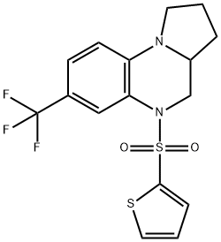 5-(2-THIENYLSULFONYL)-7-(TRIFLUOROMETHYL)-1,2,3,3A,4,5-HEXAHYDROPYRROLO[1,2-A]QUINOXALINE Struktur