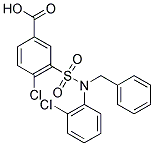 3-[[BENZYL(2-CHLOROPHENYL)AMINO]SULFONYL]-4-CHLOROBENZOIC ACID Struktur