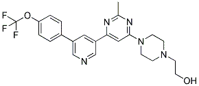 2-(4-(2-METHYL-6-[5-(4-TRIFLUOROMETHOXY-PHENYL)-PYRIDIN-3-YL]-PYRIMIDIN-4-YL)-PIPERAZIN-1-YL)-ETHANOL Struktur