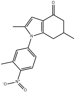 2,6-DIMETHYL-1-(3-METHYL-4-NITROPHENYL)-5,6,7-TRIHYDROINDOL-4-ONE Struktur