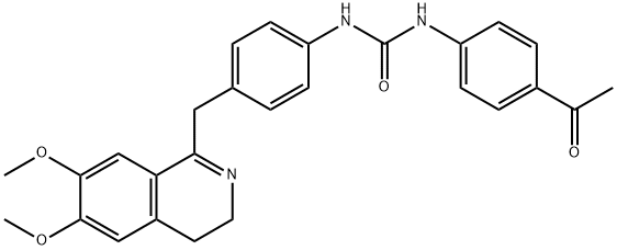 3-(4-ACETYLPHENYL)-1-(4-((6,7-DIMETHOXY(3,4-DIHYDROISOQUINOLYL))METHYL)PHENYL)UREA Struktur