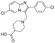 1-[6-CHLORO-2-(4-CHLORO-PHENYL)-IMIDAZO[1,2-A]-PYRIDIN-3-YLMETHYL]-PIPERIDINE-4-CARBOXYLIC ACID Struktur