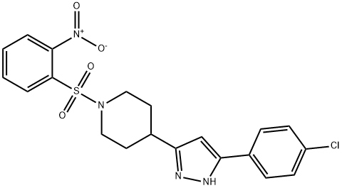 4-[5-(4-CHLOROPHENYL)-1H-PYRAZOL-3-YL]-1-[(2-NITROPHENYL)SULFONYL]PIPERIDINE Struktur