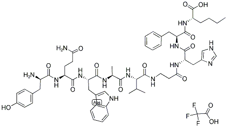 H-D-TYR-GLN-TRP-ALA-VAL-BETA-ALA-HIS-PHE-NLE-OH TFA Struktur