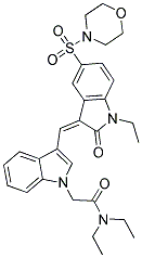 (Z)-N,N-DIETHYL-2-(3-((1-ETHYL-5-(MORPHOLINOSULFONYL)-2-OXOINDOLIN-3-YLIDENE)METHYL)-1H-INDOL-1-YL)ACETAMIDE Struktur