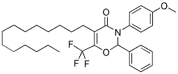 3-(4-METHOXYPHENYL)-2-PHENYL-5-TETRADECYL-6-TRIFLUOROMETHYL-2,3-DIHYDRO-[1,3]OXAZIN-4-ONE Struktur