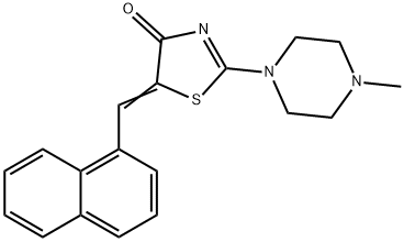 2-(4-METHYLPIPERAZINO)-5-[(E)-1-NAPHTHYLMETHYLIDENE]-1,3-THIAZOL-4(5H)-ONE Struktur