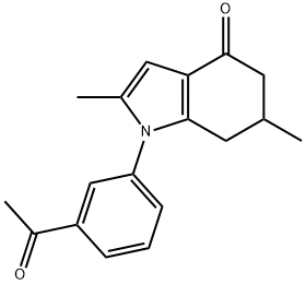 1-(3-ACETYLPHENYL)-2,6-DIMETHYL-5,6,7-TRIHYDROINDOL-4-ONE Struktur