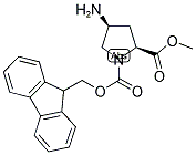 (2S, 4S)-4-[(FLUOREN-9-YLMETHOXY) CARBONYLAMINO]PYRROLIDINE-2-METHYLCARBOXYLATE Struktur