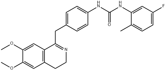 1-(4-((6,7-DIMETHOXY(3,4-DIHYDROISOQUINOLYL))METHYL)PHENYL)-3-(5-FLUORO-2-METHYLPHENYL)UREA Struktur