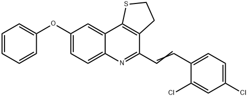 4-[(E)-2-(2,4-DICHLOROPHENYL)ETHENYL]-8-PHENOXY-2,3-DIHYDROTHIENO[3,2-C]QUINOLINE Struktur