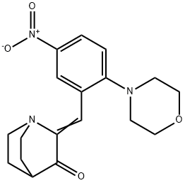 2-[(2-MORPHOLINO-5-NITROPHENYL)METHYLENE]-3-QUINUCLIDINONE Struktur