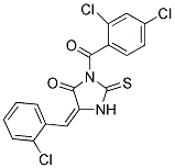 5-(2-CHLORO-BENZYLIDENE)-3-(2,4-DICHLORO-BENZOYL)-2-THIOXO-IMIDAZOLIDIN-4-ONE Struktur