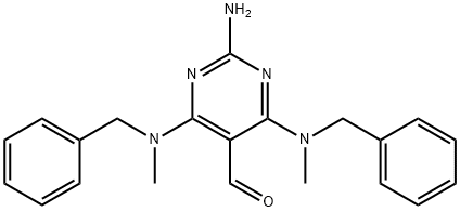 2-AMINO-4,6-BIS[BENZYL(METHYL)AMINO]-5-PYRIMIDINECARBALDEHYDE Struktur