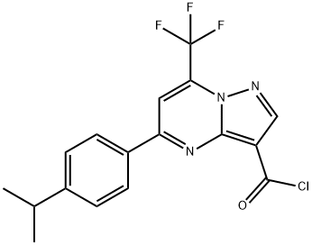 5-(4-ISOPROPYL-PHENYL)-7-TRIFLUOROMETHYL-PYRAZOLO-[1,5-A]PYRIMIDINE-3-CARBONYL CHLORIDE Struktur