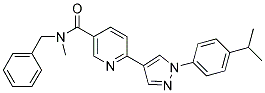 N-BENZYL-6-[1-(4-ISOPROPYL-PHENYL)-1H-PYRAZOL-4-YL]-N-METHYL-NICOTINAMIDE Struktur