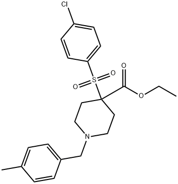 ETHYL 4-[(4-CHLOROPHENYL)SULFONYL]-1-(4-METHYLBENZYL)-4-PIPERIDINECARBOXYLATE Struktur