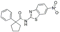 N-(6-NITROBENZOTHIAZOL-2-YL)(PHENYLCYCLOPENTYL)FORMAMIDE Struktur