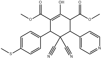 DIMETHYL 5,5-DICYANO-2-HYDROXY-6-[4-(METHYLSULFANYL)PHENYL]-4-(4-PYRIDINYL)-1-CYCLOHEXENE-1,3-DICARBOXYLATE Struktur