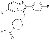 1-[6-CHLORO-2-(4-FLUORO-PHENYL)-IMIDAZO[1,2-A]-PYRIDIN-3-YLMETHYL]-PIPERIDINE-4-CARBOXYLIC ACID Struktur