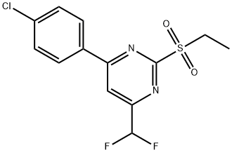 4-(4-CHLORO-PHENYL)-6-DIFLUOROMETHYL-2-ETHANESULFONYL-PYRIMIDINE Struktur