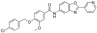 4-(4-CHLOROBENZYLOXY)-3-METHOXY-N-(2-(PYRIDIN-3-YL)BENZO[D]OXAZOL-5-YL)BENZAMIDE Struktur