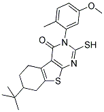 7-TERT-BUTYL-2-MERCAPTO-3-(5-METHOXY-2-METHYL-PHENYL)-5,6,7,8-TETRAHYDRO-3H-BENZO[4,5]THIENO[2,3-D]PYRIMIDIN-4-ONE Struktur