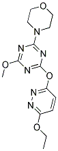 2-[(6-ETHOXYPYRIDAZIN-3-YL)OXY]-4-METHOXY-6-MORPHOLIN-4-YL-1,3,5-TRIAZINE Struktur