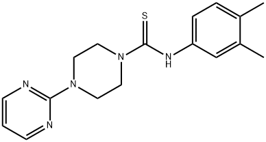 N-(3,4-DIMETHYLPHENYL)-4-PYRIMIDIN-2-YLPIPERAZINE-1-CARBOTHIOAMIDE Struktur