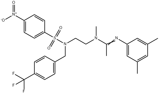 N'-(3,5-DIMETHYLPHENYL)-N-METHYL-N-(2-([(4-NITROPHENYL)SULFONYL][4-(TRIFLUOROMETHYL)BENZYL]AMINO)ETHYL)ETHANIMIDAMIDE Struktur