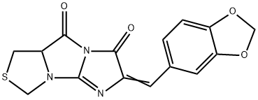 2-(1,3-BENZODIOXOL-5-YLMETHYLENE)-5A,6-DIHYDRO-5H-IMIDAZO[2',1':2,3]IMIDAZO[1,5-C][1,3]THIAZOLE-3,5(2H)-DIONE Struktur